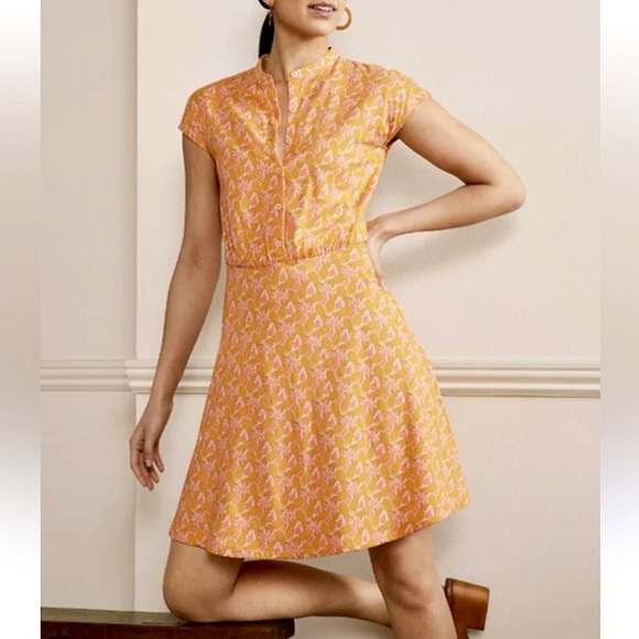 Boden Orange and Pink Floral Dress - Picture 1 of 10